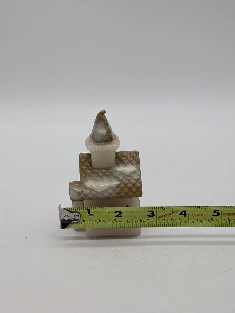 Vintage Russ Berrie Christmas Snow-Covered Church Chapel Wax Candle - Unburnt